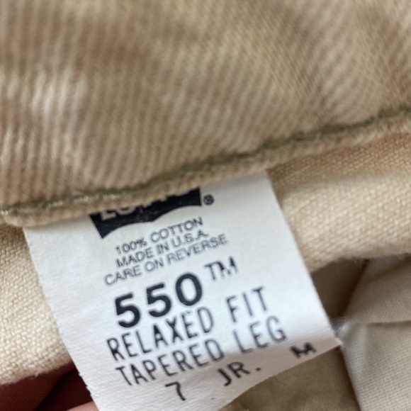 VINTAGE 90s LEVI’S 550 Relaxed Fit Tapered Leg Tan Khaki Denim Jeans size 7 - Picture 8 of 9